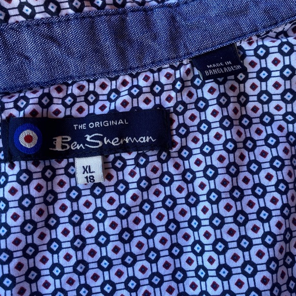 EUC boys youth XL 16 / 18 Casual Cotton Button Up Long Sleeve Shirt BEN SHERMAN - Picture 3 of 3